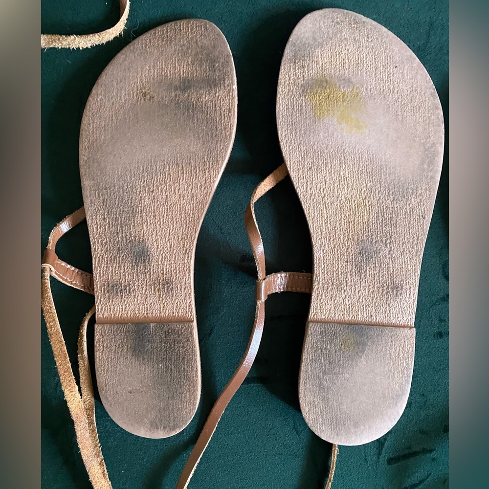 Women's Ecote Strappy leather Sandals - one Black pair/one Tan pair. Two for $18 - Picture 6 of 8